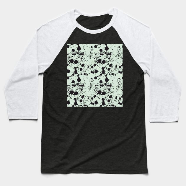 Black watercolor brush strokes Baseball T-Shirt by ilhnklv